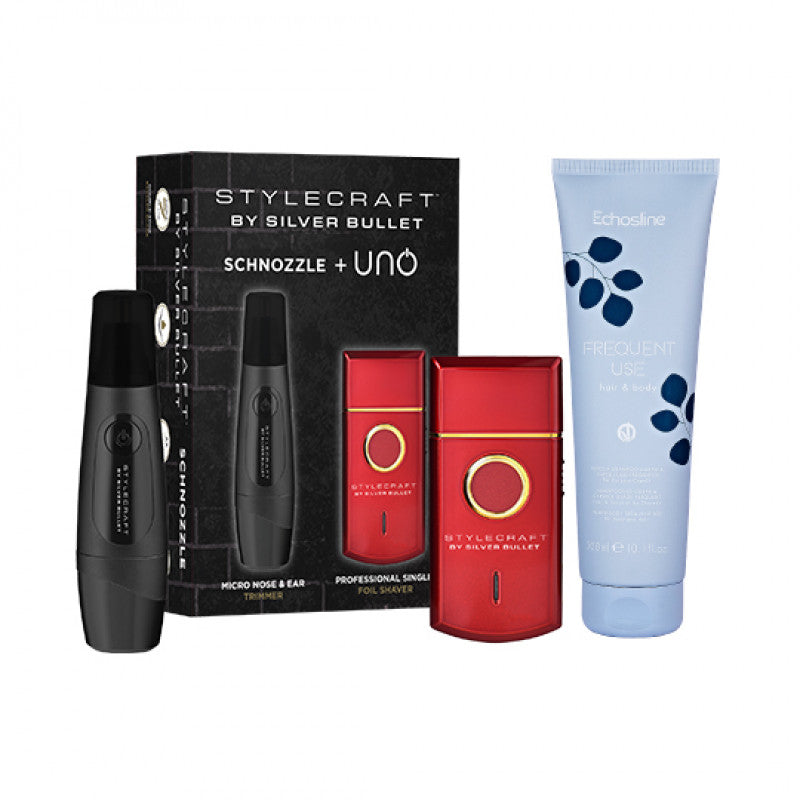 Silver Bullet - Stylecraft Schnozzle & Uno Grooming Set with Echosline Hair & Body 300ml – front of pack/product
