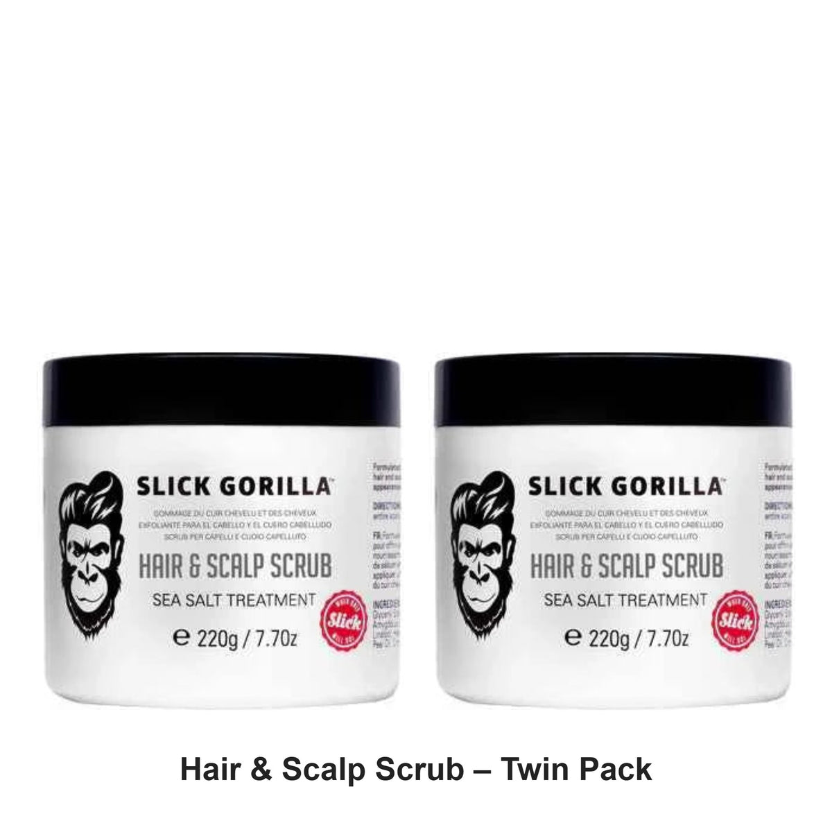 Slick Gorilla - Hair & Scalp Scrub – Twin Pack (2 x 220g) – bundle contents: 2 x Slick Gorilla - Hair & Scalp Scrub 220g