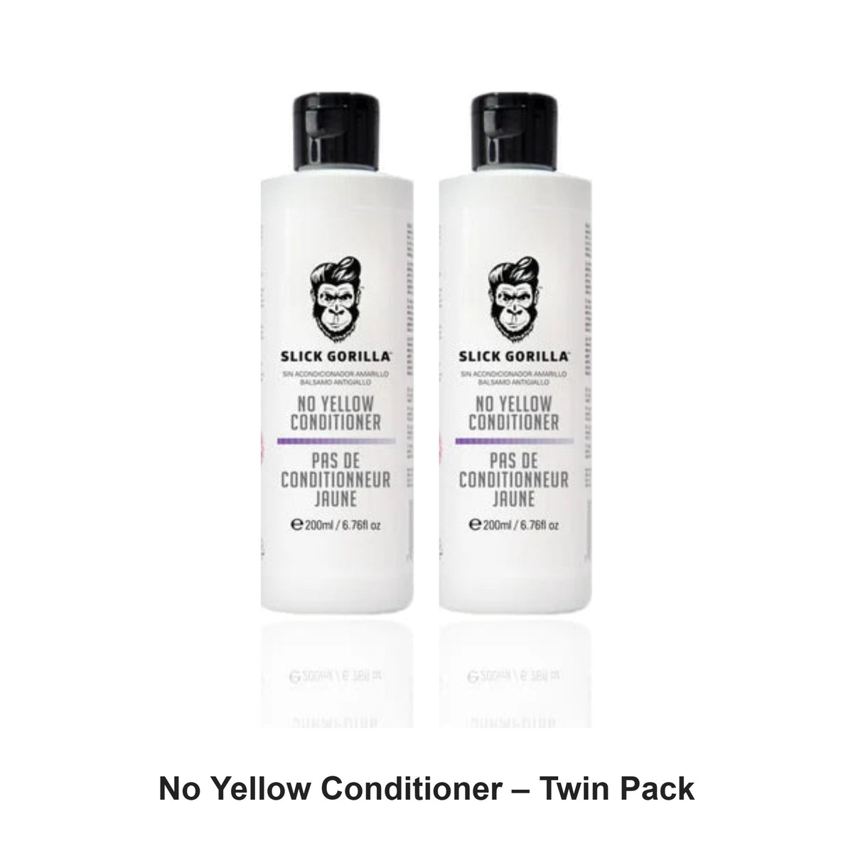 Slick Gorilla - No Yellow Conditioner – Twin Pack (2 x 200ml) – bundle contents: 2 x Slick Gorilla - No Yellow Conditioner 200ml