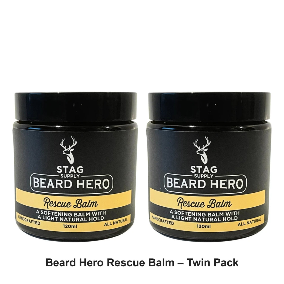 Stag Supply - Beard Hero Rescue Balm – Twin Pack (2 x 120ml) – bundle contents: 2 x Stag Supply - Beard Hero Rescue Balm 120ml