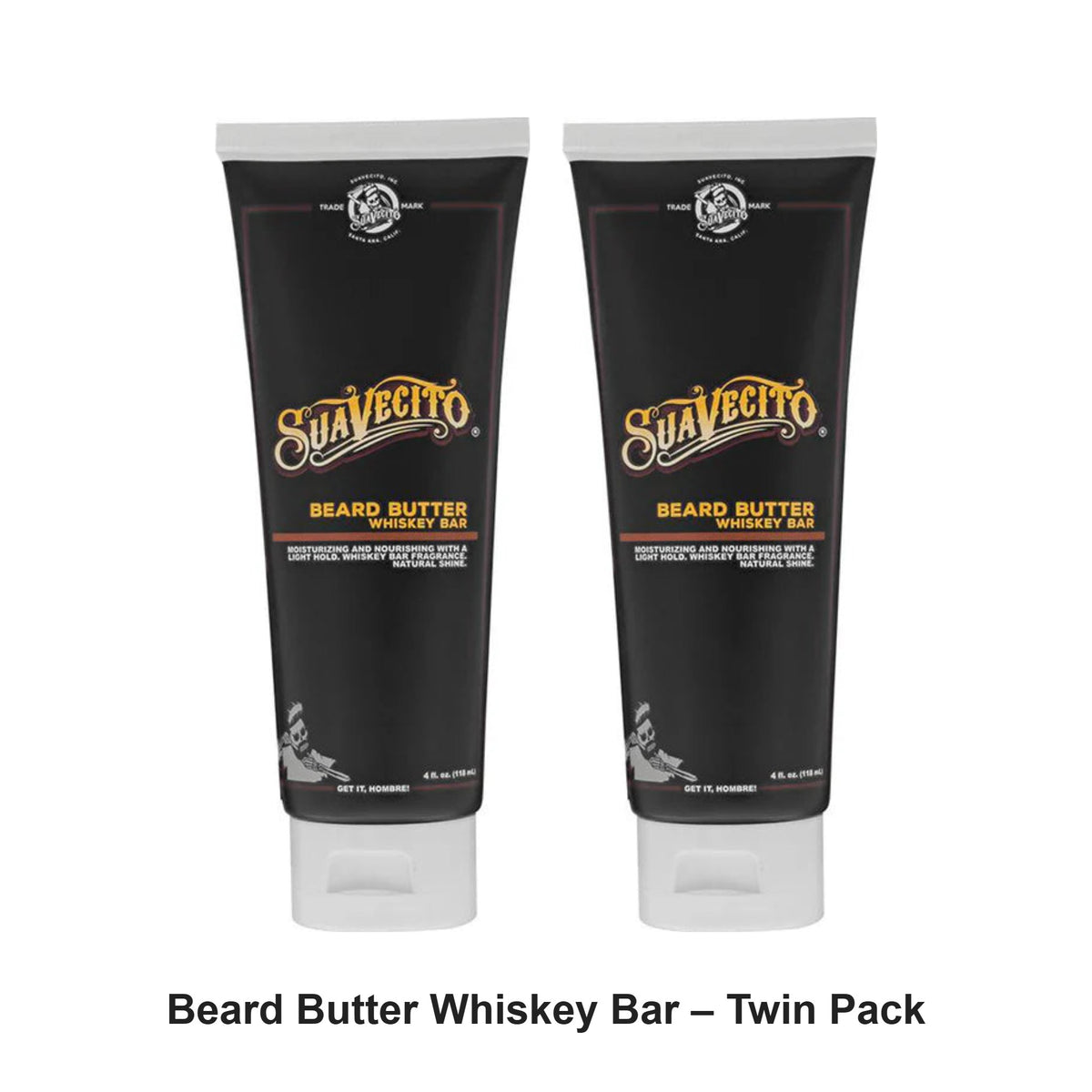 Suavecito - Beard Butter Whiskey Bar – Twin Pack (2 x 118ml) – bundle contents: 2 x Suavecito - Beard Butter Whiskey Bar 118ml