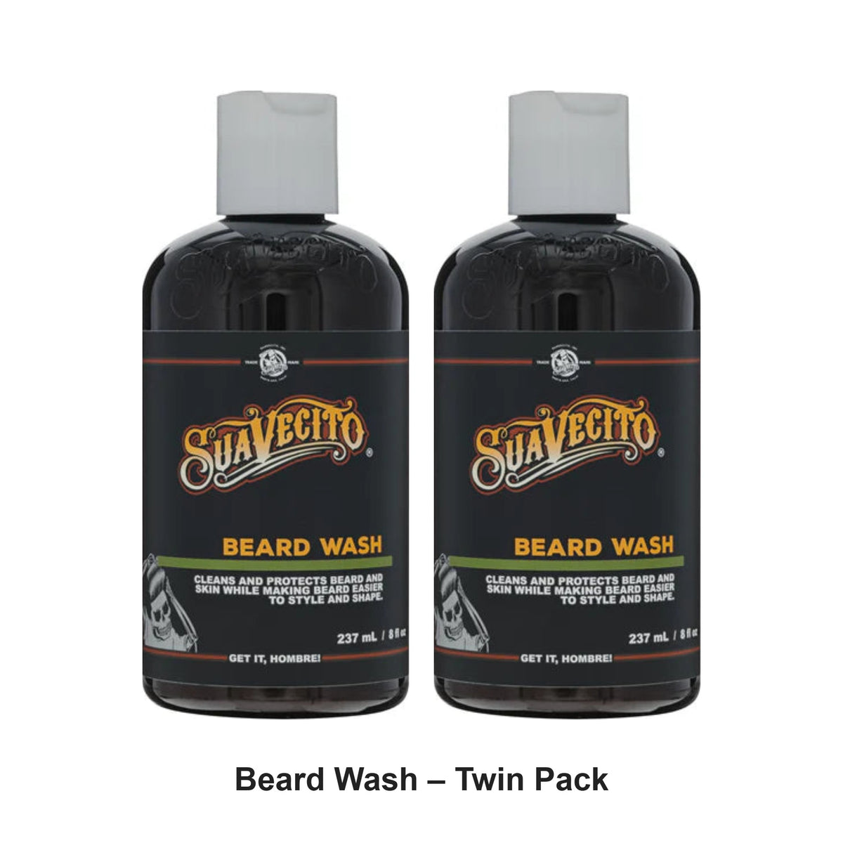 Suavecito - Beard Wash – Twin Pack (2 x 237ml) – bundle contents: 2 x Suavecito - Beard Wash 237ml