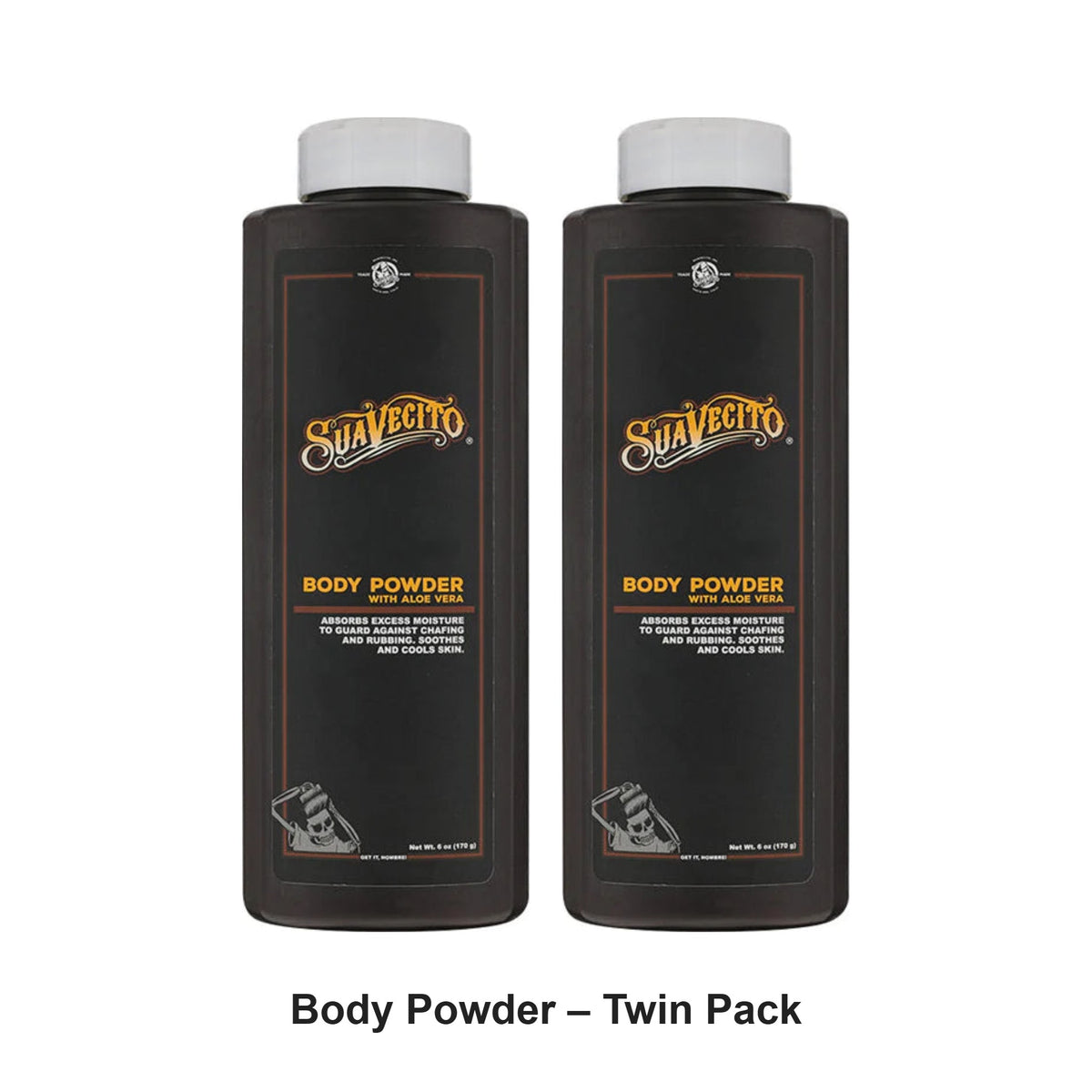 Suavecito - Body Powder – Twin Pack (2 x 170g) – bundle contents: 2 x Suavecito - Body Powder 170g