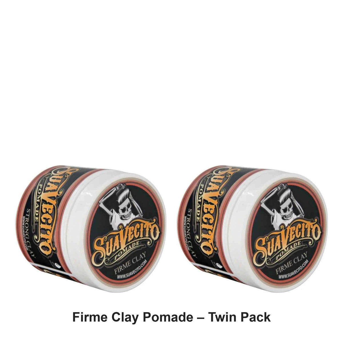 Suavecito - Firme Clay Pomade – Twin Pack (2 x 113g) – bundle contents: 2 x Suavecito - Firme Clay Pomade 113g