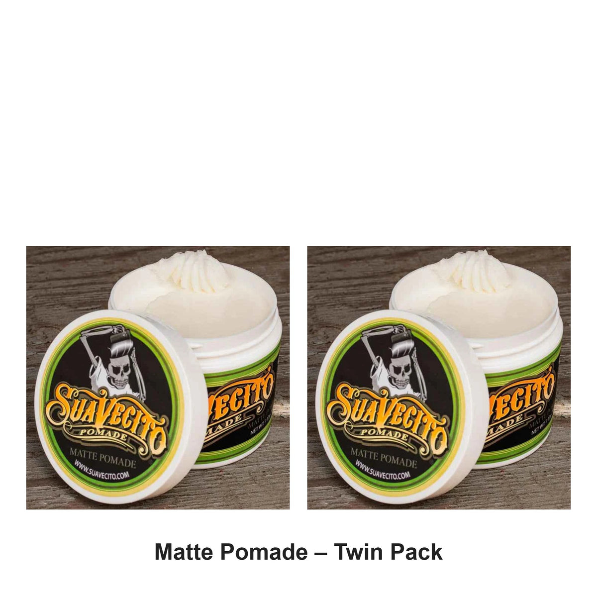 Suavecito - Matte Pomade – Twin Pack (2 x 113g) – bundle contents: 2 x Suavecito - Matte Pomade 113g