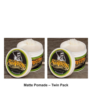 Suavecito - Matte Pomade – Twin Pack (2 x 113g) – bundle contents: 2 x Suavecito - Matte Pomade 113g