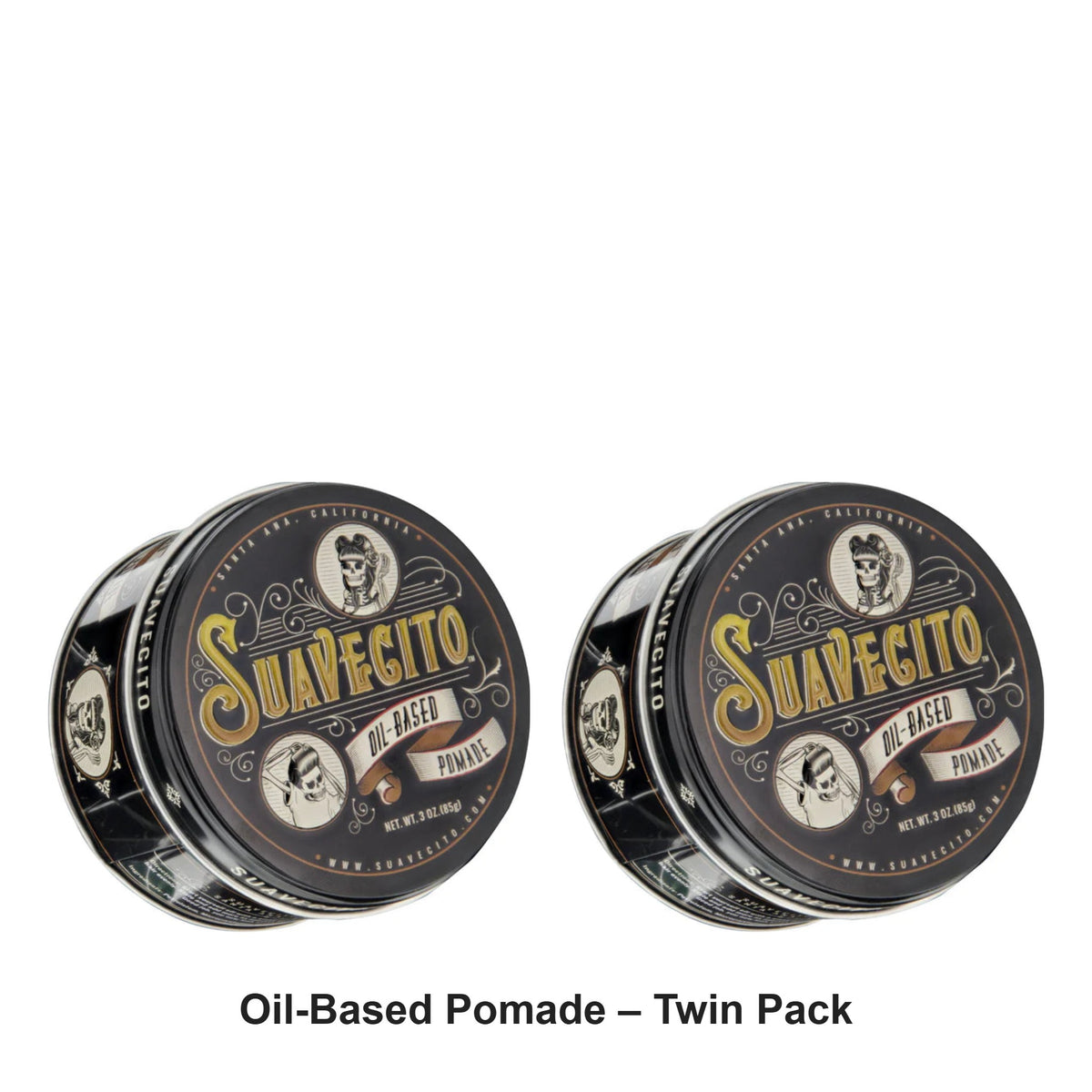Suavecito - Oil-Based Pomade – Twin Pack (2 x 85g) – bundle contents: 2 x Suavecito - Oil-Based Pomade 85g
