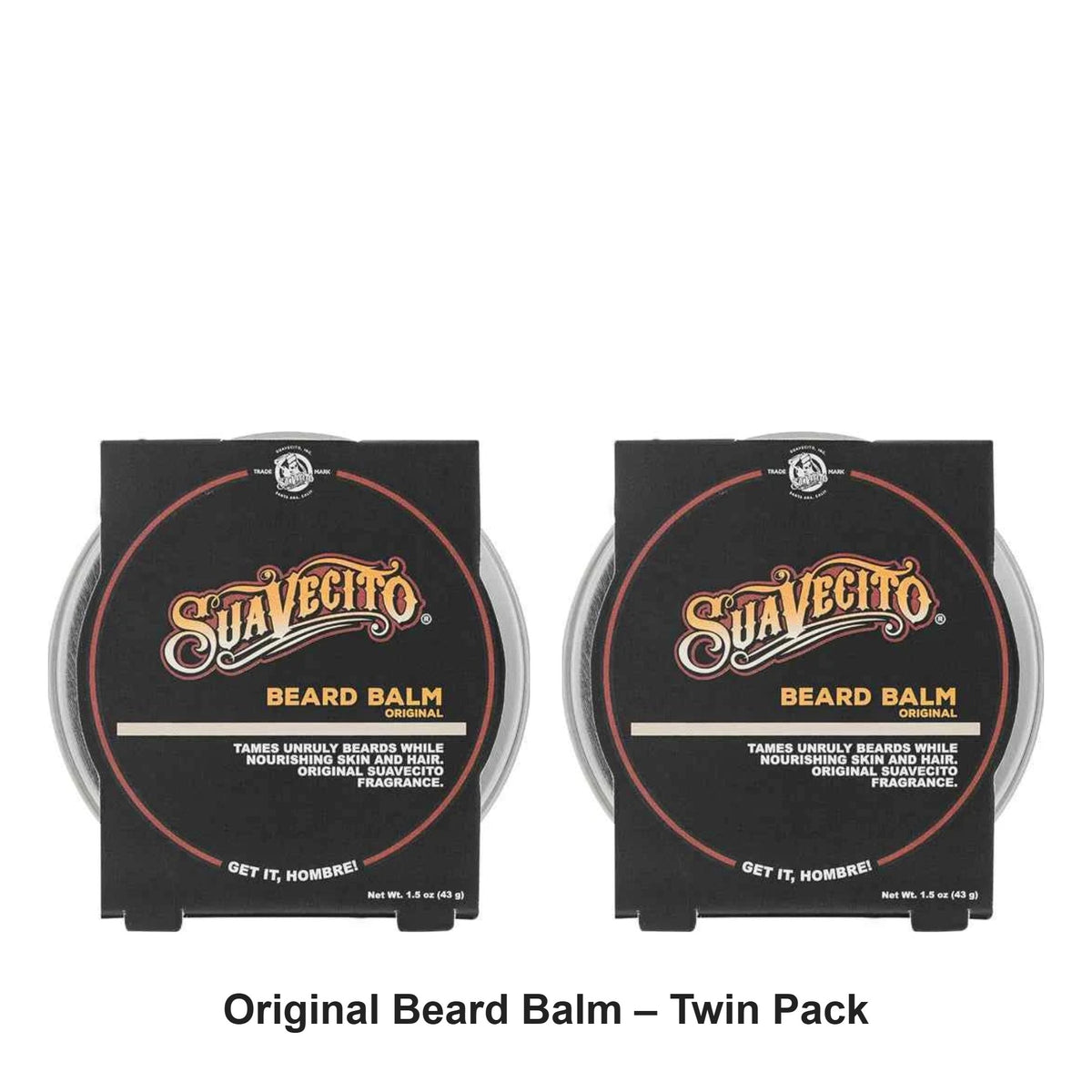 Suavecito - Original Beard Balm – Twin Pack (2 x 57g) – bundle contents: 2 x Suavecito - Original Beard Balm 57g