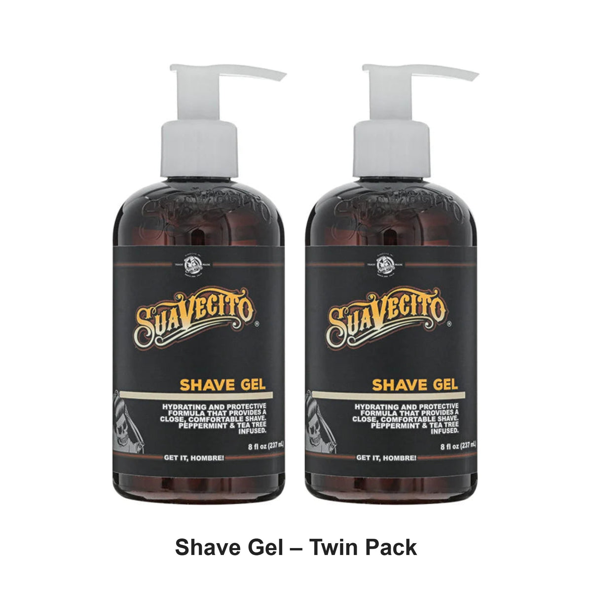 Suavecito - Shave Gel – Twin Pack (2 x 237ml) – bundle contents: 2 x Suavecito - Shave Gel 237ml
