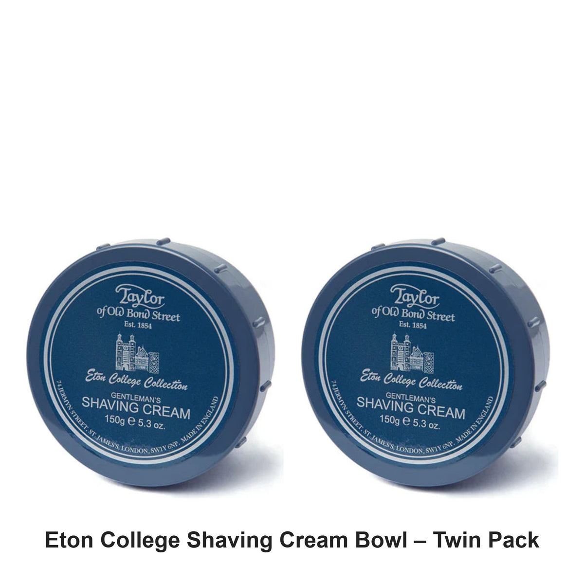 Taylor of Old Bond Street - Eton College Shaving Cream Bowl – Twin Pack (2 x 150g) – bundle contents: 2 x Taylor of Old Bond Street - Eton College Shaving Cream Bowl 150g