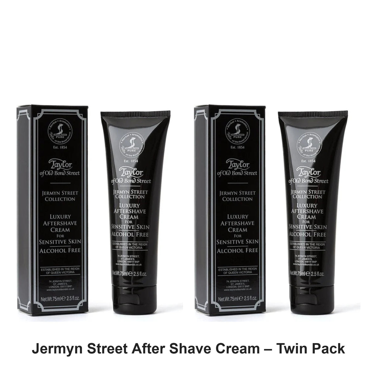 Taylor of Old Bond Street - Jermyn Street After Shave Cream – Twin Pack (2 x 75ml) – bundle contents: 2 x Taylor of Old Bond Street - Jermyn Street After Shave Cream 75ml