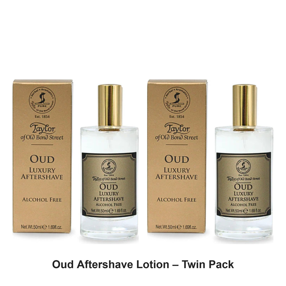 Taylor of Old Bond Street - Oud Aftershave Lotion – Twin Pack (2 x 50ml) – bundle contents: 2 x Taylor of Old Bond Street - Oud Aftershave Lotion 50ml