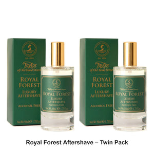 Taylor of Old Bond Street - Royal Forest Aftershave – Twin Pack (2 x 50ml) – bundle contents: 2 x Taylor of Old Bond Street - Royal Forest Aftershave 50ml
