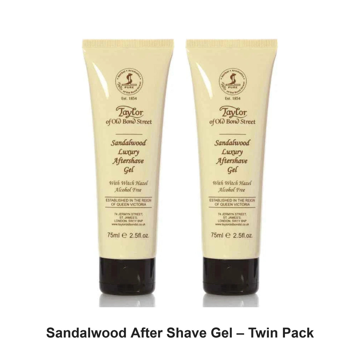 Taylor of Old Bond Street - Sandalwood After Shave Gel – Twin Pack (2 x 75ml) – bundle contents: 2 x Taylor of Old Bond Street - Sandalwood After Shave Gel 75ml