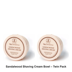 Taylor of Old Bond Street - Sandalwood Shaving Cream Bowl – Twin Pack (2 x 150g) – bundle contents: 2 x Taylor of Old Bond Street - Sandalwood Shaving Cream Bowl 150g