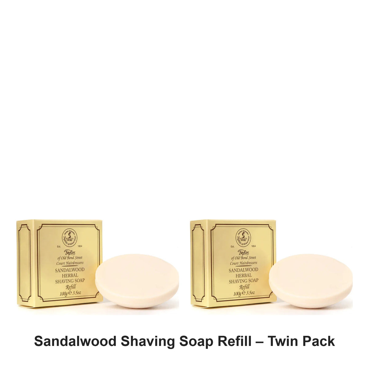 Taylor of Old Bond Street - Sandalwood Shaving Soap Refill – Twin Pack (2 x 100g) – bundle contents: 2 x Taylor of Old Bond Street - Sandalwood Shaving Soap Refill 100g