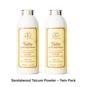 Taylor of Old Bond Street - Sandalwood Talcum Powder – Twin Pack (2 x 100g) – bundle contents: 2 x Taylor of Old Bond Street - Sandalwood Talcum Powder 100g