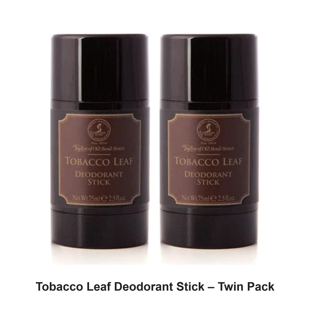 Taylor of Old Bond Street - Tobacco Leaf Deodorant Stick – Twin Pack (2 x 75ml) – bundle contents: 2 x Taylor of Old Bond Street - Tobacco Leaf Deodorant Stick 75ml
