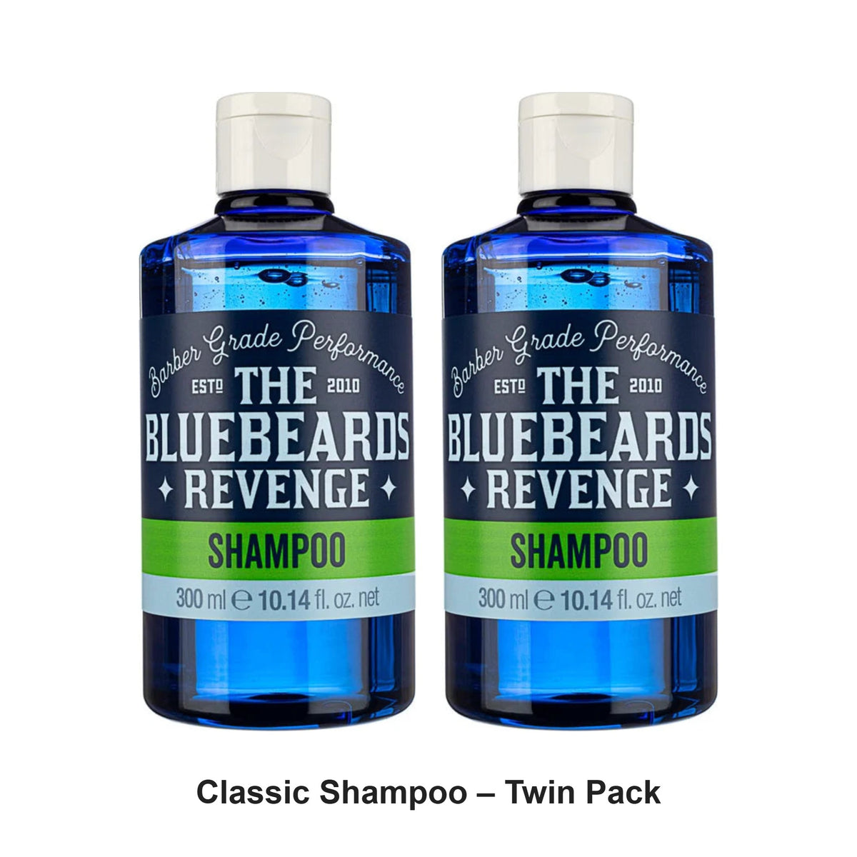 The Bluebeards Revenge - Classic Shampoo – Twin Pack (2 x 300ml) – bundle contents: 2 x The Bluebeards Revenge - Classic Shampoo 300ml