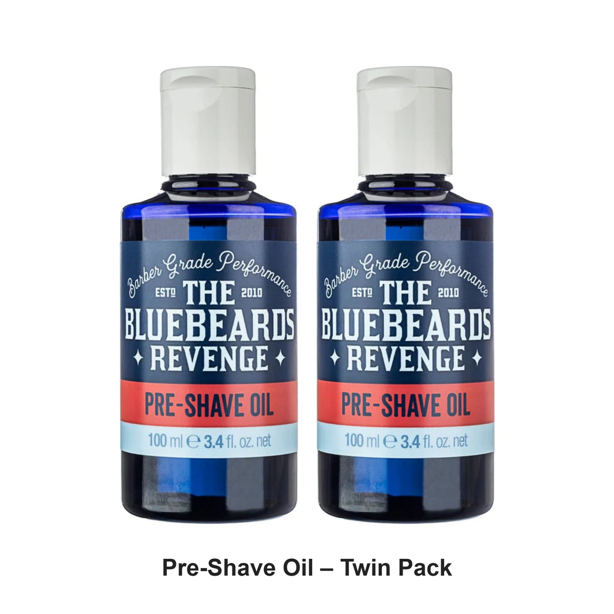 The Bluebeards Revenge - Pre-Shave Oil – Twin Pack (2 x 100ml) – bundle contents: 2 x The Bluebeards Revenge - Pre-Shave Oil 100ml