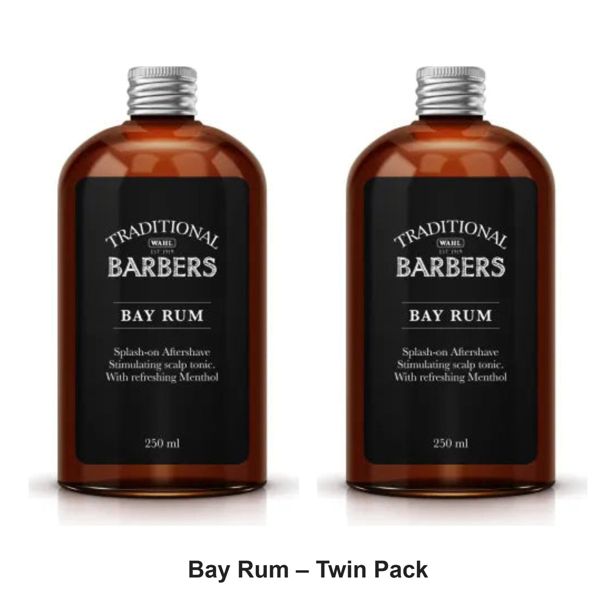 Traditional Barbers - Bay Rum – Twin Pack (2 x 250ml) – bundle contents: 2 x Traditional Barbers - Bay Rum 250ml