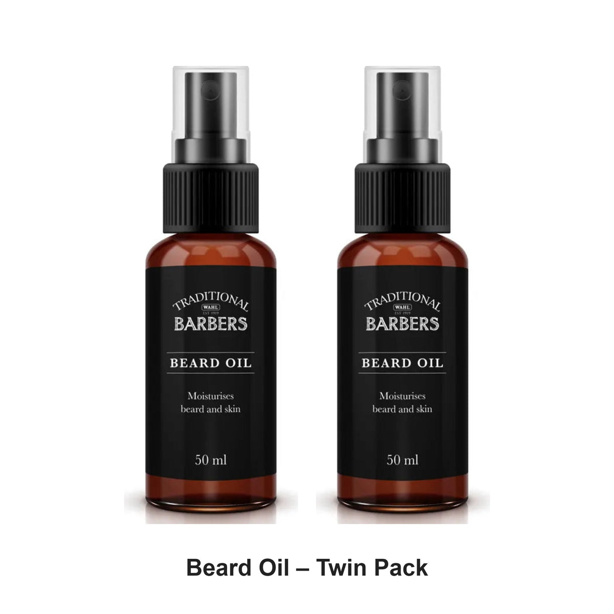 Traditional Barbers - Beard Oil – Twin Pack (2 x 50ml) – bundle contents: 2 x Traditional Barbers - Beard Oil 50ml