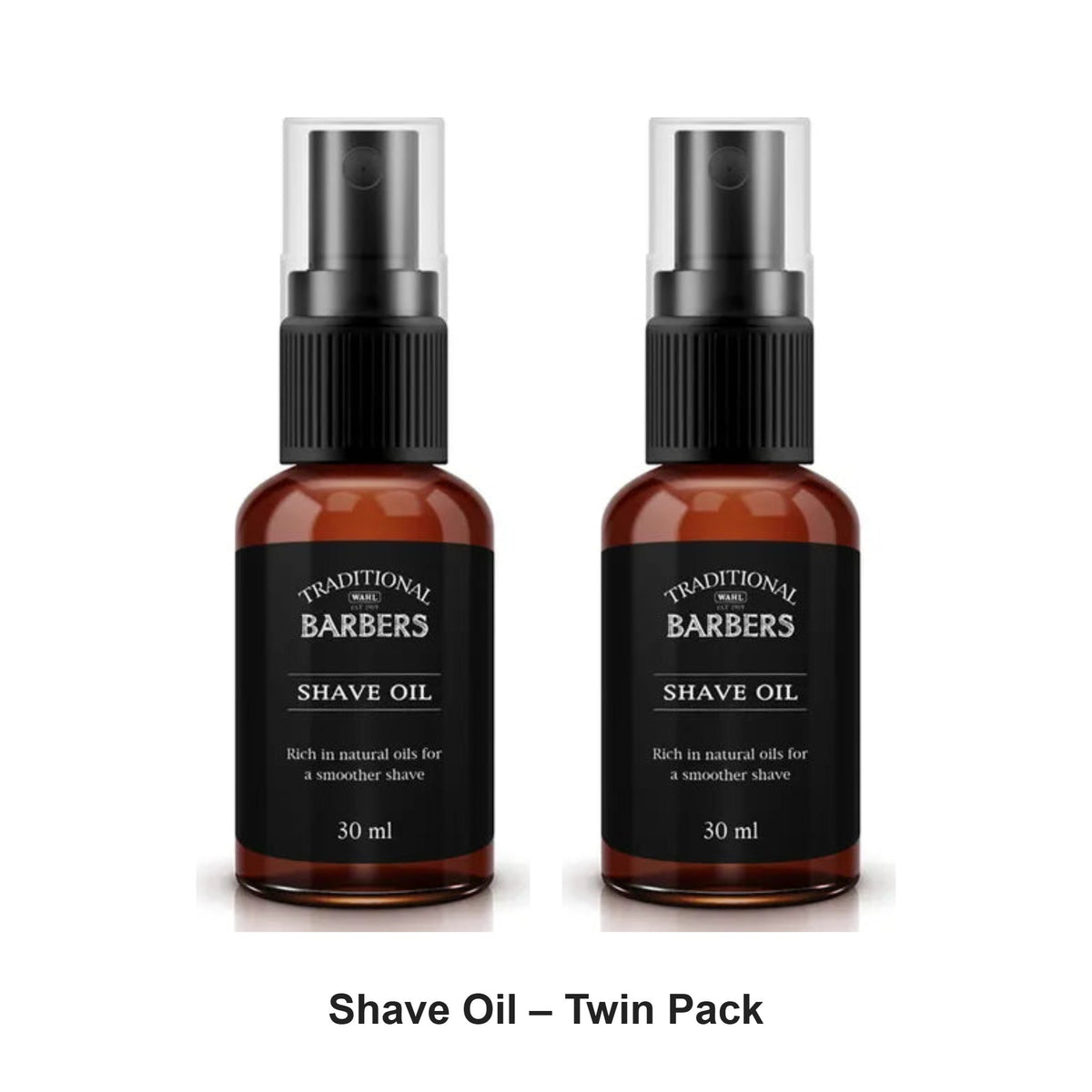 Traditional Barbers - Shave Oil – Twin Pack (2 x 30ml) – bundle contents: 2 x Traditional Barbers - Shave Oil 30ml