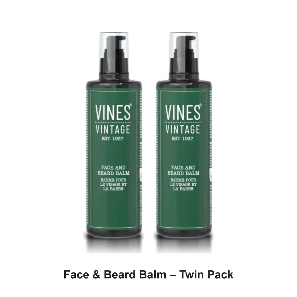 Vines Vintage - Face & Beard Balm – Twin Pack (2 x 150ml) – bundle contents: 2 x Vines Vintage - Face & Beard Balm 150ml