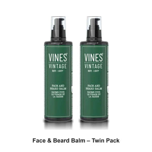 Vines Vintage - Face & Beard Balm – Twin Pack (2 x 150ml) – bundle contents: 2 x Vines Vintage - Face & Beard Balm 150ml