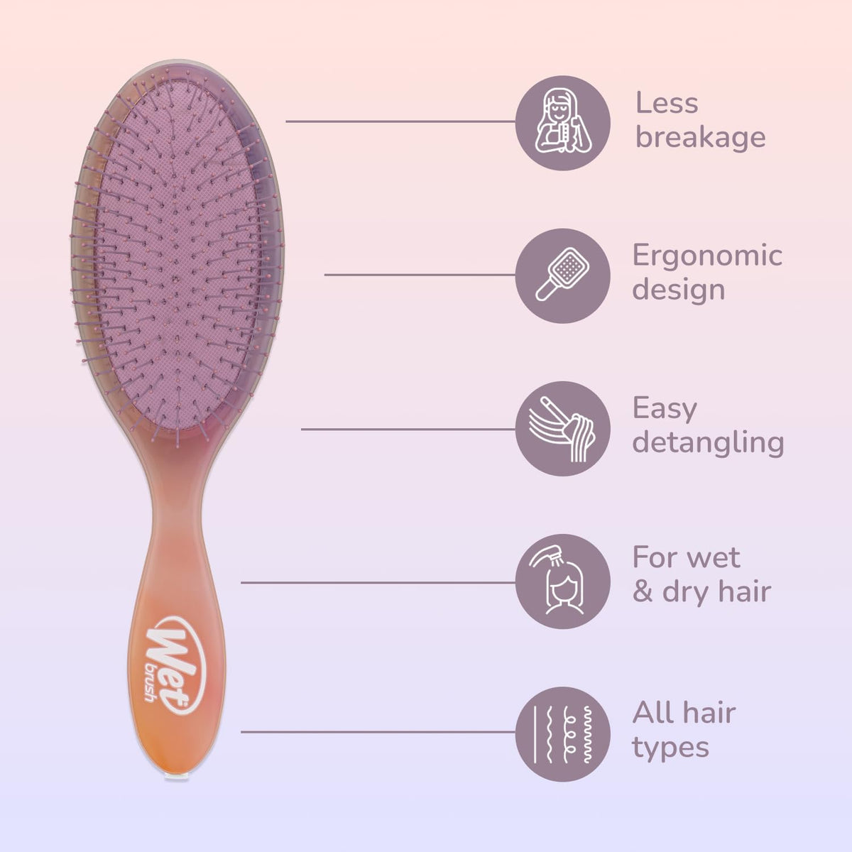Wet Brush Desert Afterglow Detangler Pink - image 2