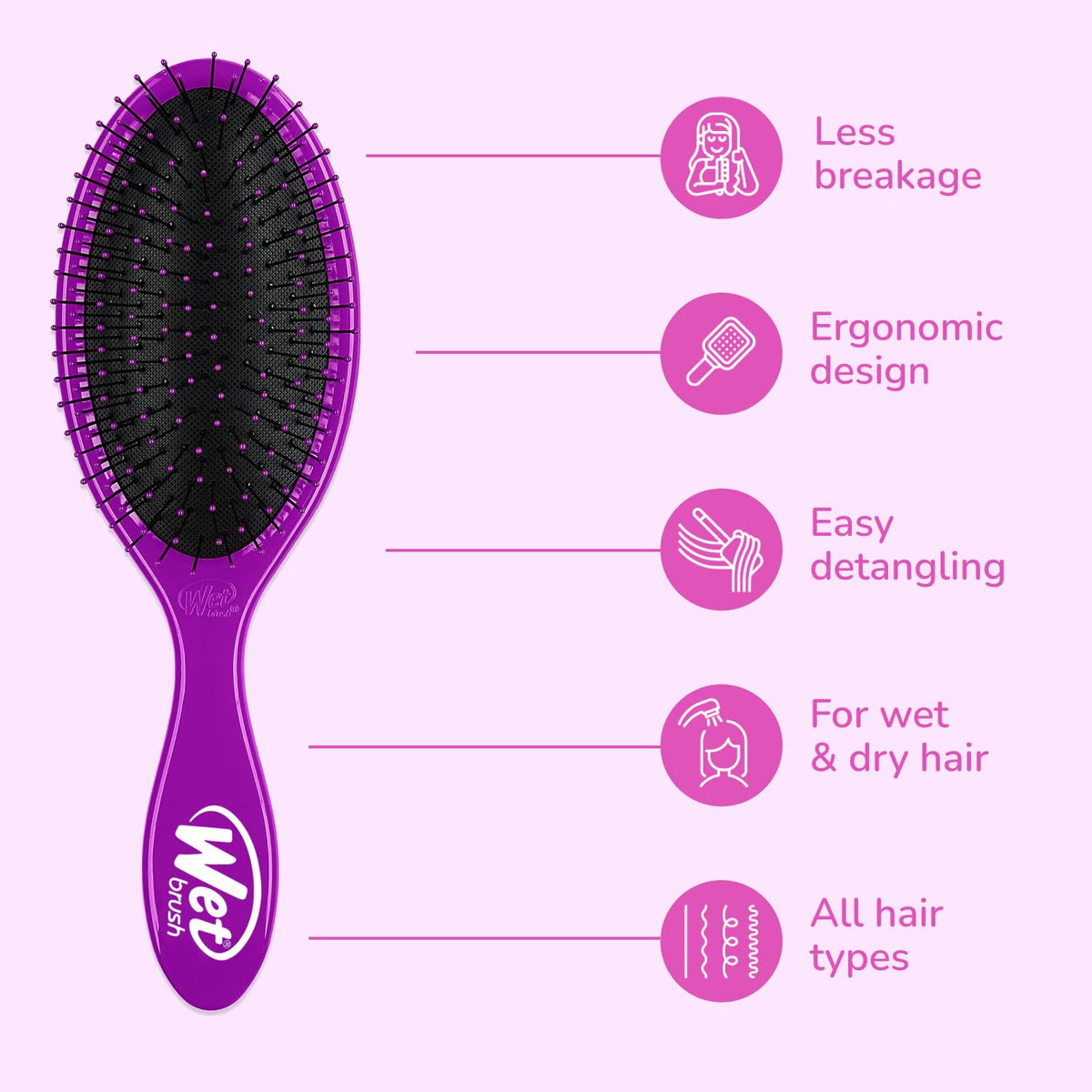 Wet Brush Original Classic Detangler Purple - image 2