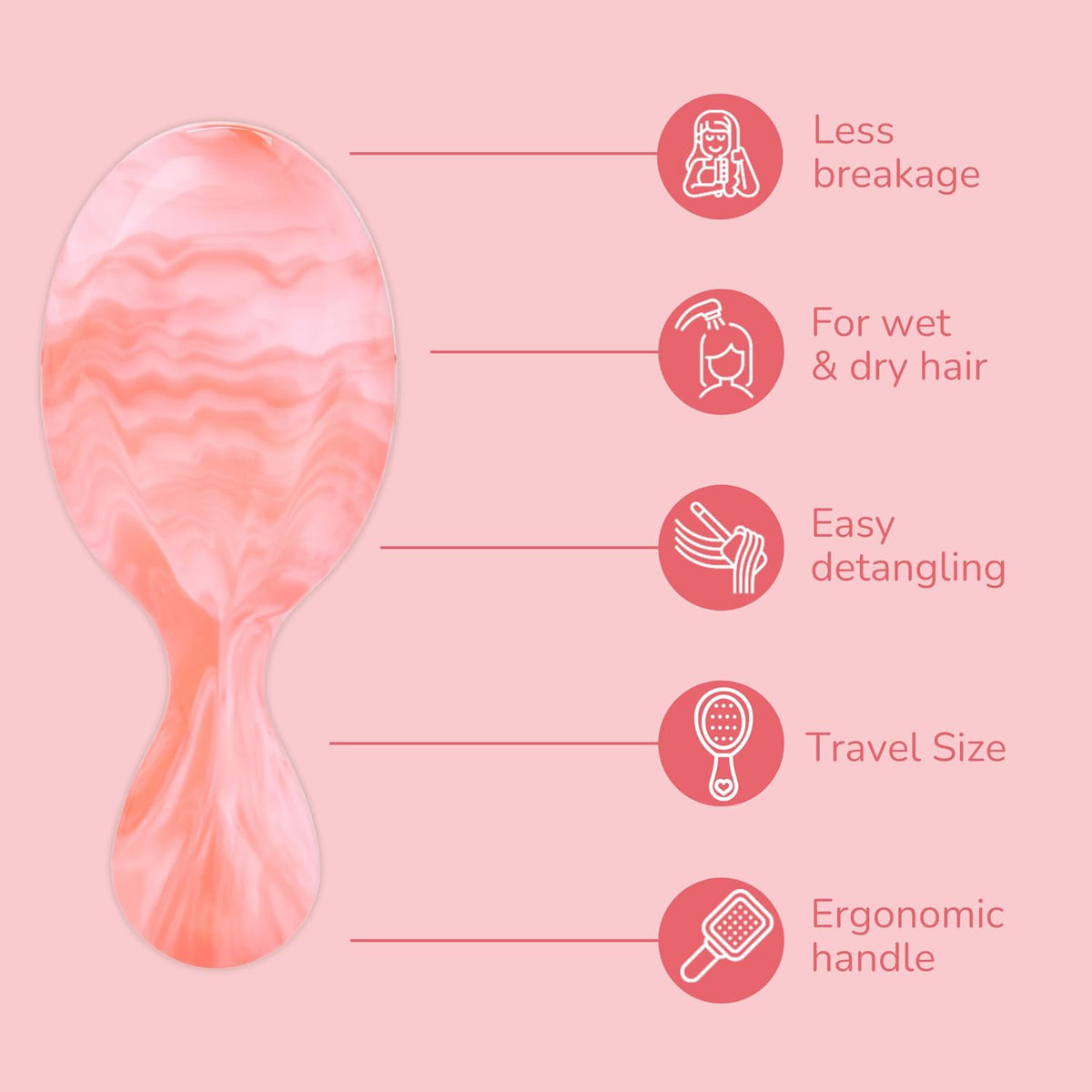 Wet Brush - Summer Treat Detangler & Mini Detangler Duo Strawberries & Cream – mini detangler, second view