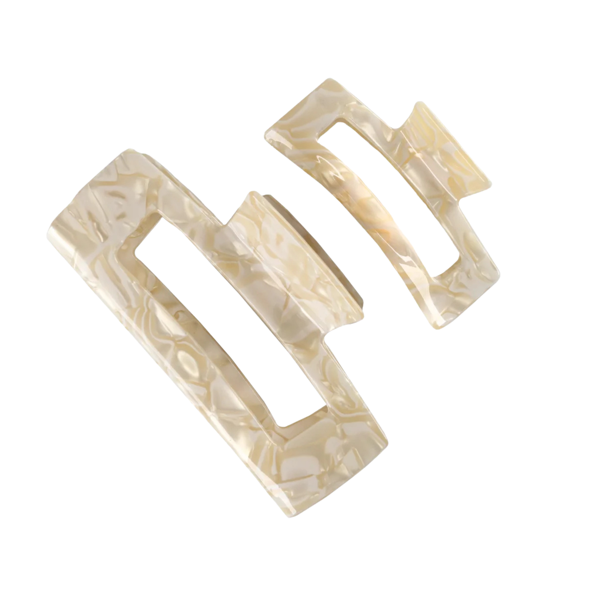 xoBeauty - Claw Hair Clip Set Pearl Latte – product image